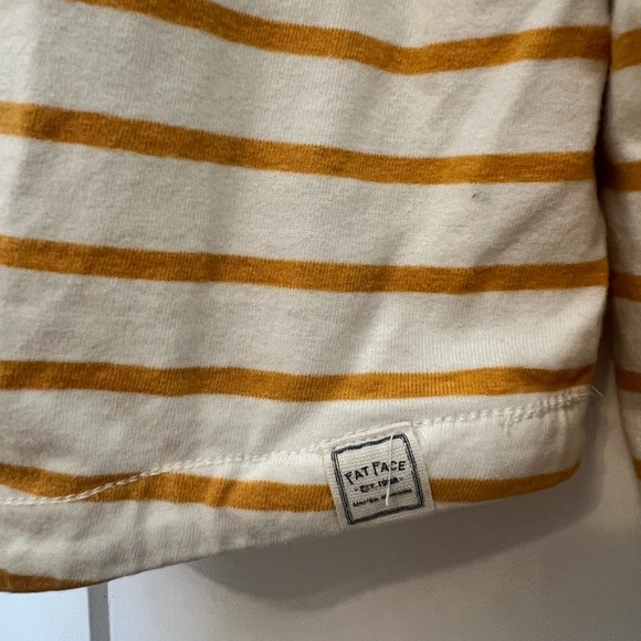 Fat Face Striped Essential Classic Breton Cotton Top Natural yellow Size US 14 - Picture 4 of 12